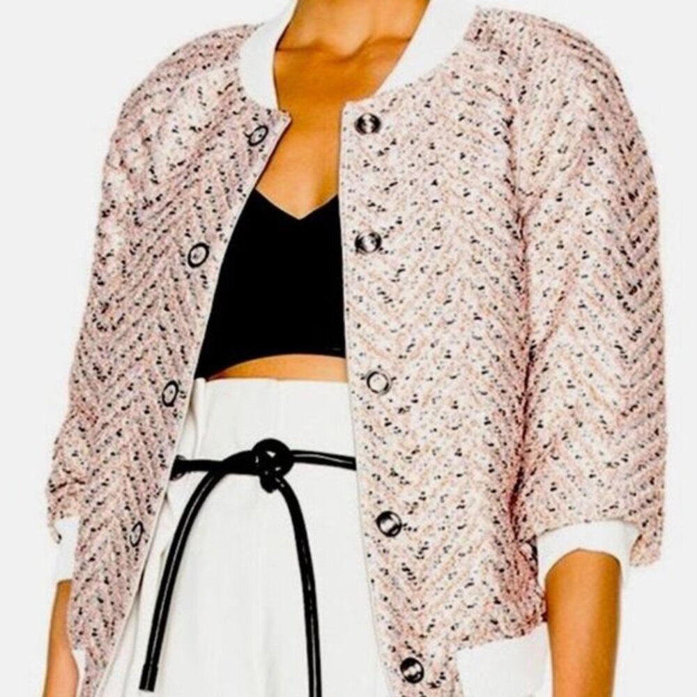 Phillip Lim 3–1 Jacket Peach White Black Textured Size‎ 0